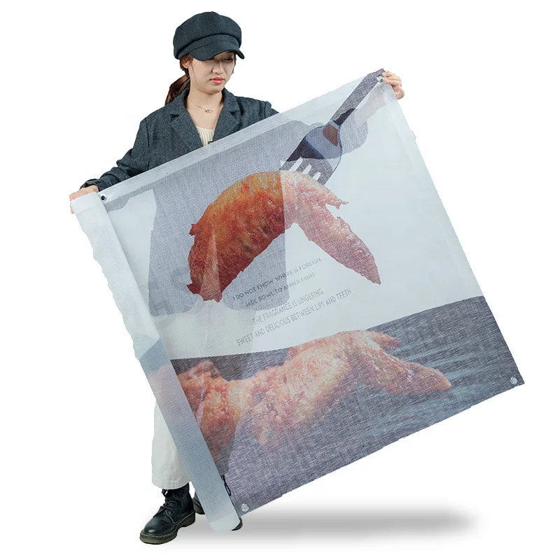 Roadside Advertising Fabric Fence Scrim Polyester Mesh Banner