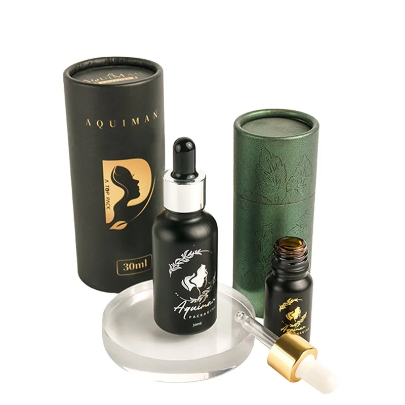 glass packing box dropper bottles with red amber oil bottle 30ml perfume dark rectangular eye empty iridescent 3ml