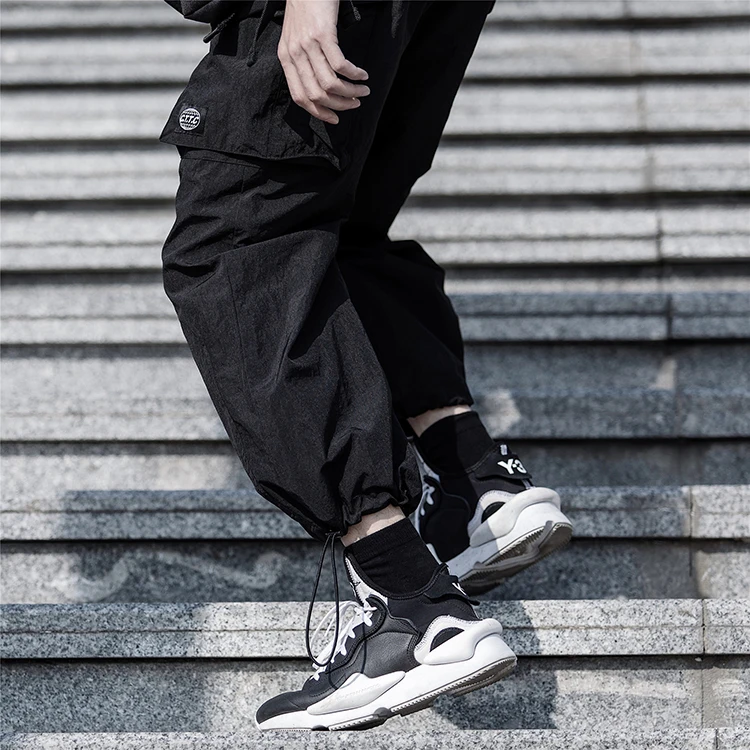 Fashionable autumn spring loose low crotch joggers harem women stylish hip hop sweatpants men black versatile pants
