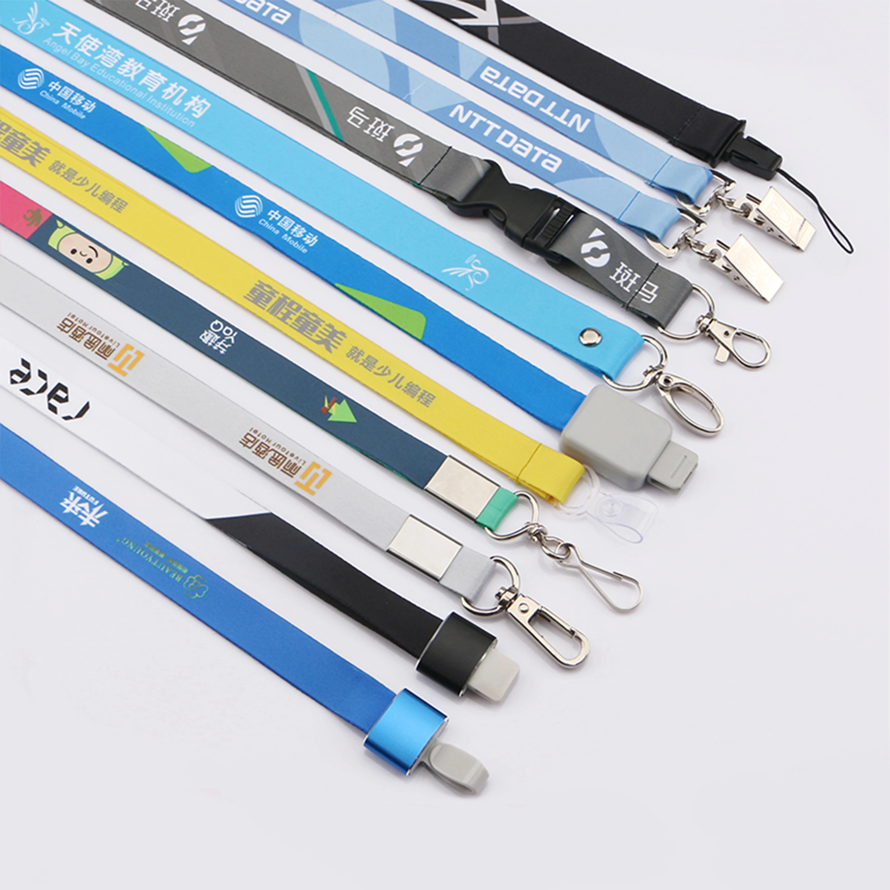 Custom Lanyard ID Card Badge Holder Logo Polyester Necklace Lanyards for ID IC Card Badge Name Badge