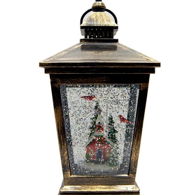 Работающий от батарейки снежный шар Рождественское украшение крутящийся Блестящий водяной фонарь праздник семейный