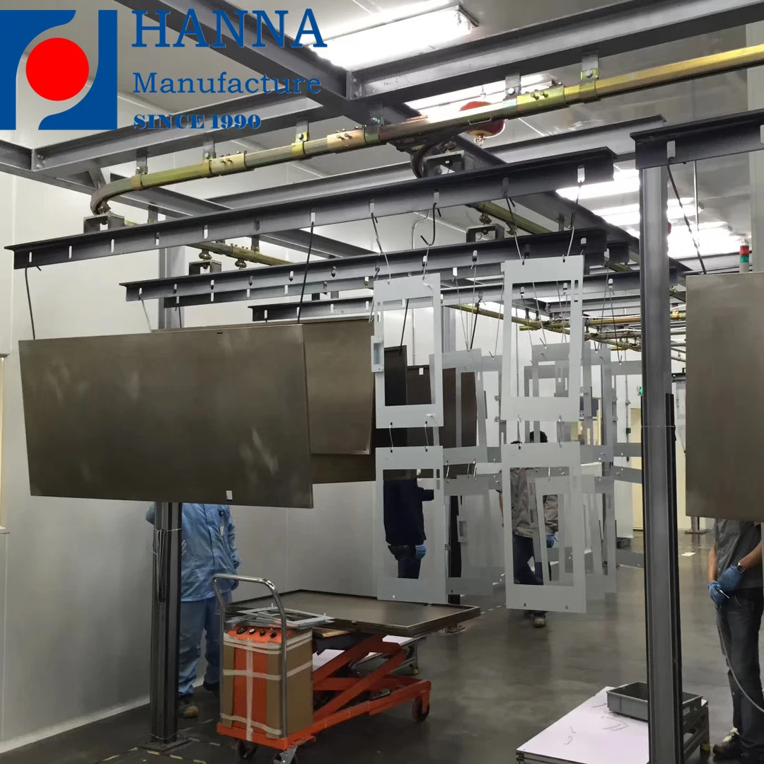 manual semi automatic powder coating paint spraying line