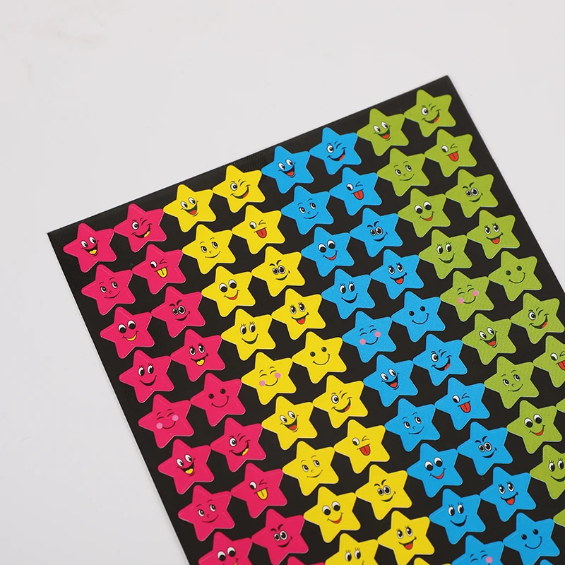 Hot Sales Reward Star Shape Self-Adhesive  Stickers  Color Stickers