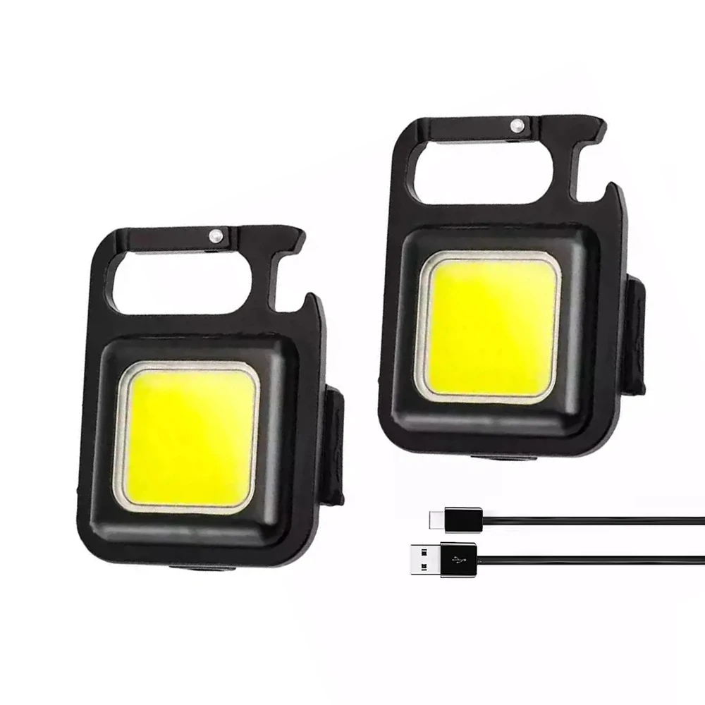 Rechargeable 4 Modes Cheap Portable Pocket Light Keychain Mini Flashlight With Folding Bracket/Bottle Opener Magnet Base