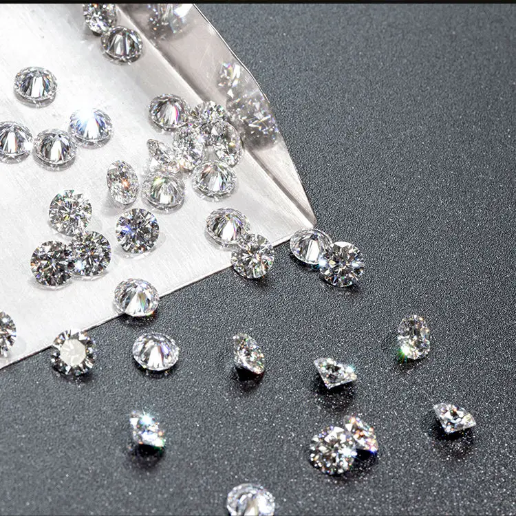 Factory Outlet Loose Moissanite Gemstone Beads Fashion Round Moissanite Diamond Loose D-J Color VVS 1-3mm Jewelry