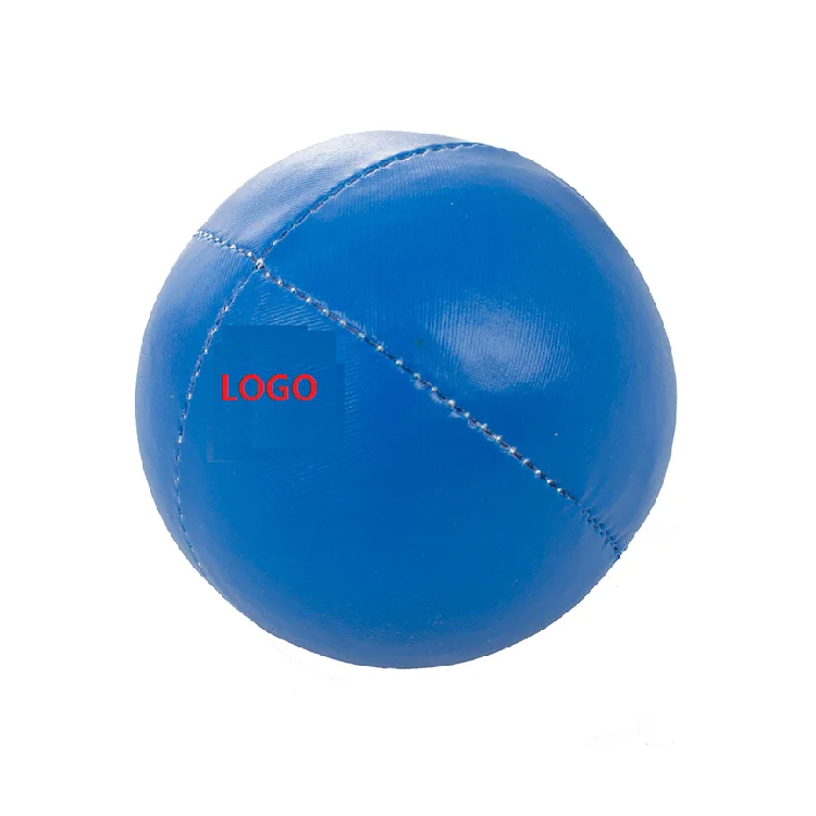 Manufacturer Logo custom mini leather soccer crochet PU Leather with plastic beads and foam beads filled knitted kick ball