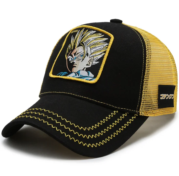Dragon Ball DBZ Baseball Cap Hat Polyester Cotton Mesh Cap Hip-Hop Flat Adjustable Goku Dragon Ball Snapback Hat
