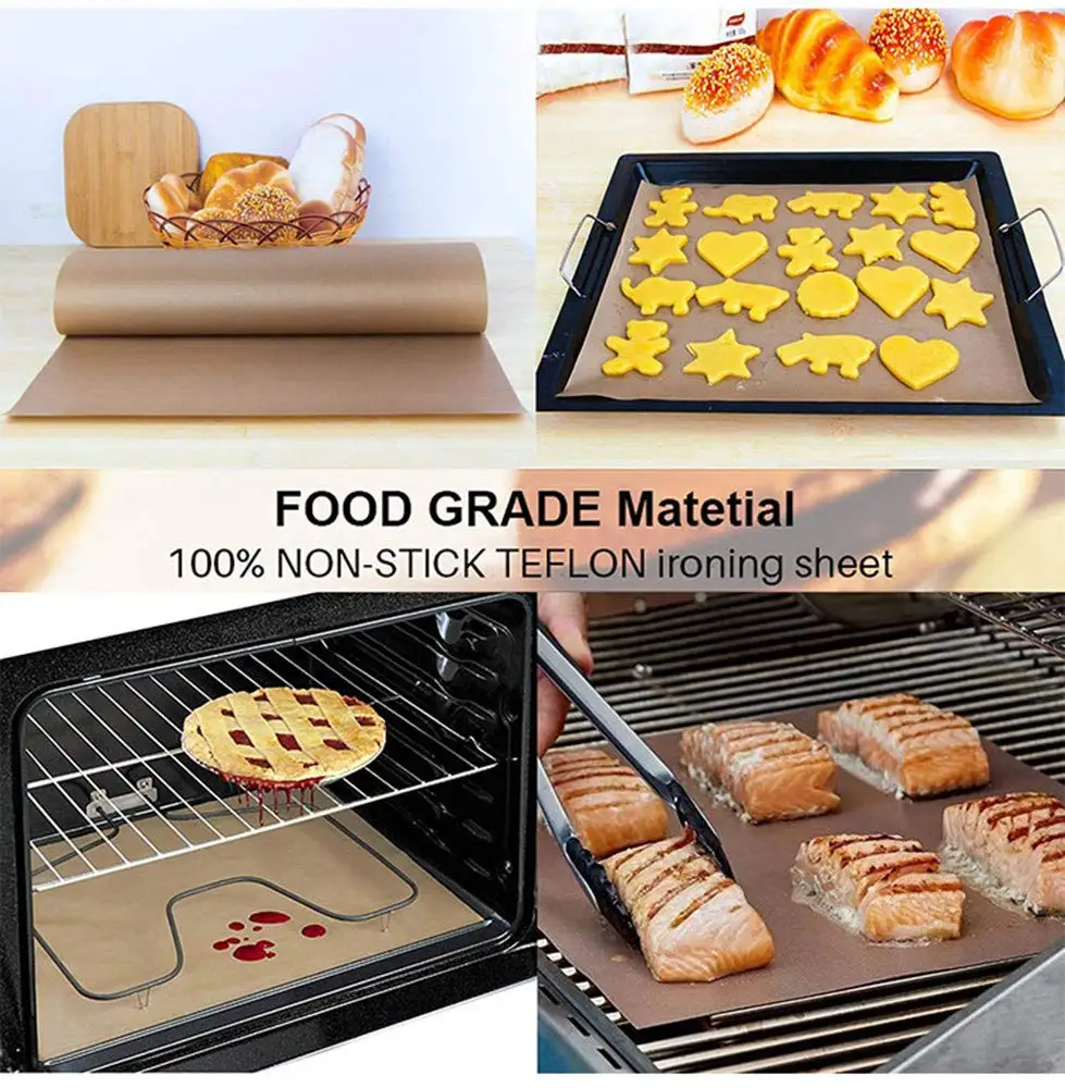 Non-stick And Heat Resistant Ptfe Glass Fabric Sheet For Press Transfer Reusable Oven Baking