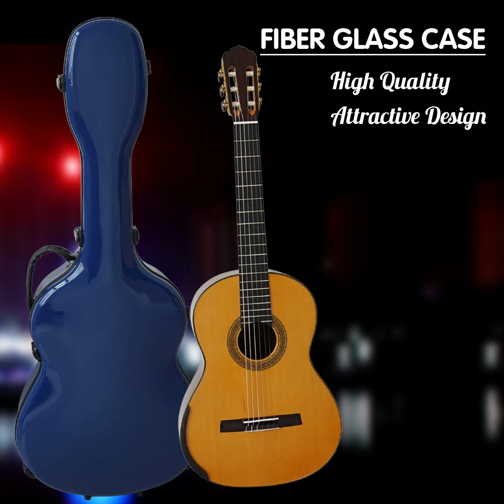 China Aiersi High Quality Blue Fiberglass Guitar Case for Classical and Acoustic Guitar