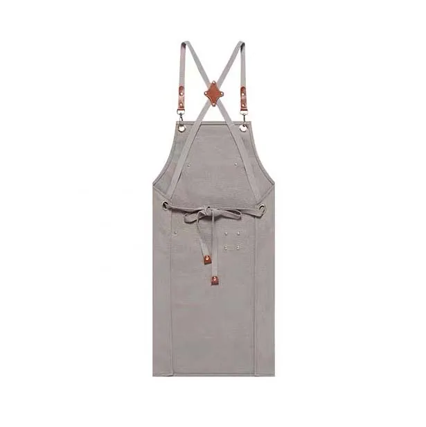 Apron in Canvas with Cross Straps Adjustable for waiter ruffled apron