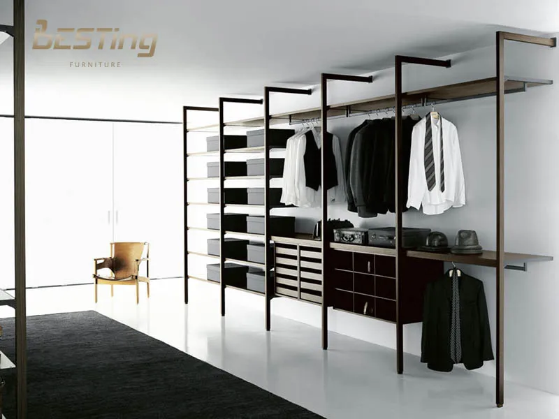 steel aluminium diy open design for bedroom mdf closet wardrobe rack without doors