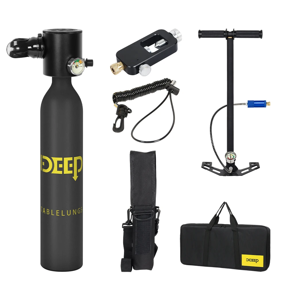DIDEEP Portable 0.5L Mini Scuba Air Tank Full Set Diving Equipment