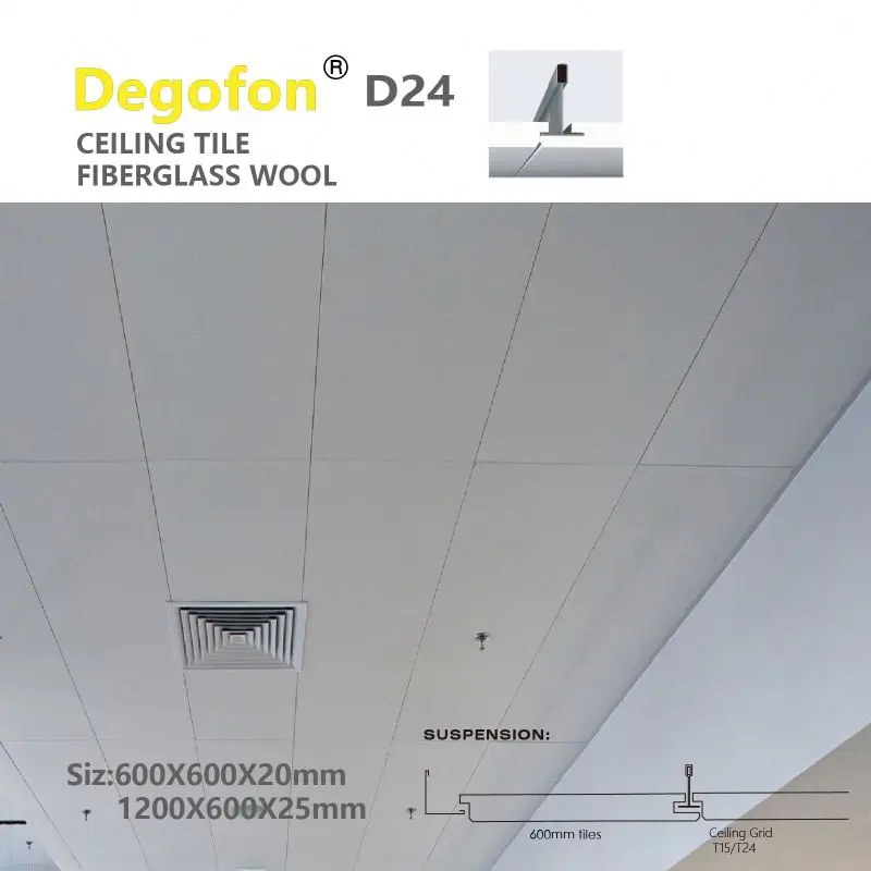 Ceiling Board 600x600x15mm Thickness Acoustic Ceiling Tile Use in Hospitals Sound-absorbing Mineral Fiber Graphic Design Square