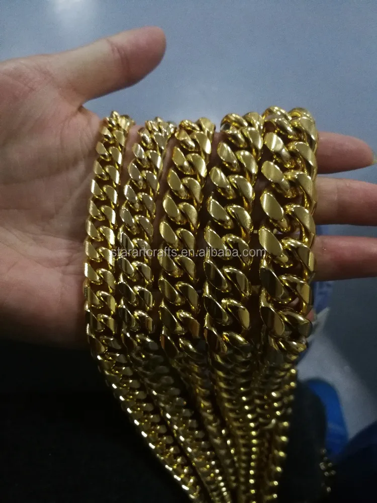 Китай оптовая продажа 8 мм 10 12 14 16 BLING MIAMI POP кубинская цепочка Золотая Ювелирные изделия