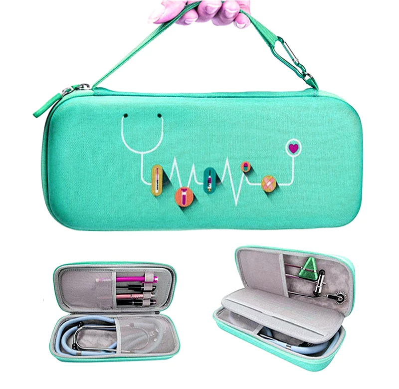 Littmann Stethoscope Case Nylon Green 1680D OEM Tool Case Mahjong Travel Case Cardiology Iv Case Bovke Impact Resistant EVA 100g