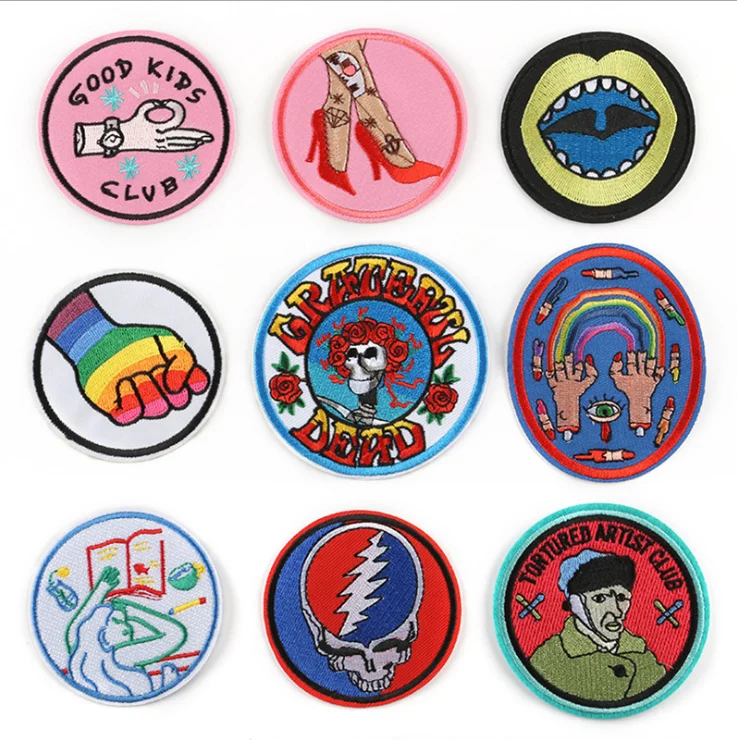 Wholesale Custom Design High Quality Logo For Clothing Iron On Badge Embroidery Blank Sublimation Woven Label Patches