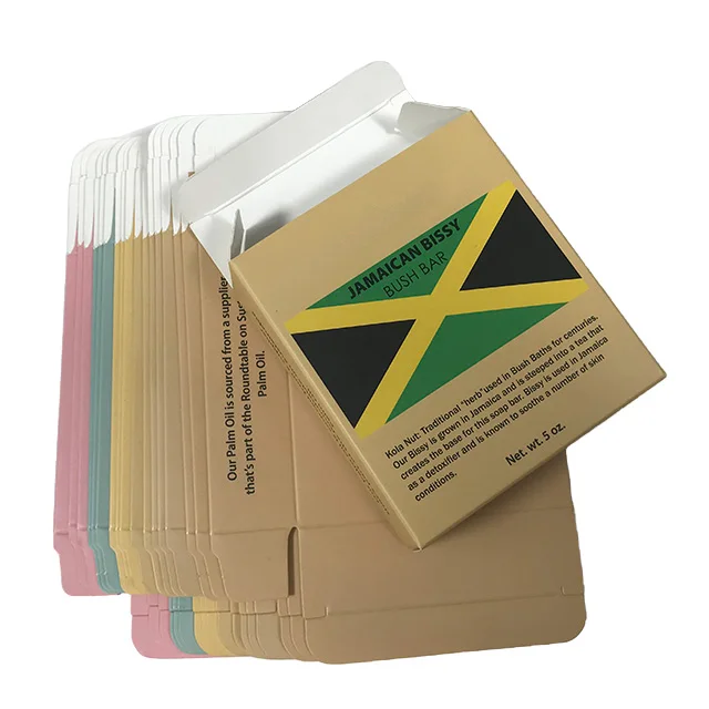 Eco Friendly Custom Logo Coated Paper Soap Packaging for Skincare Flat Pack Cardboard Cosmetic Product Folding Box for Business