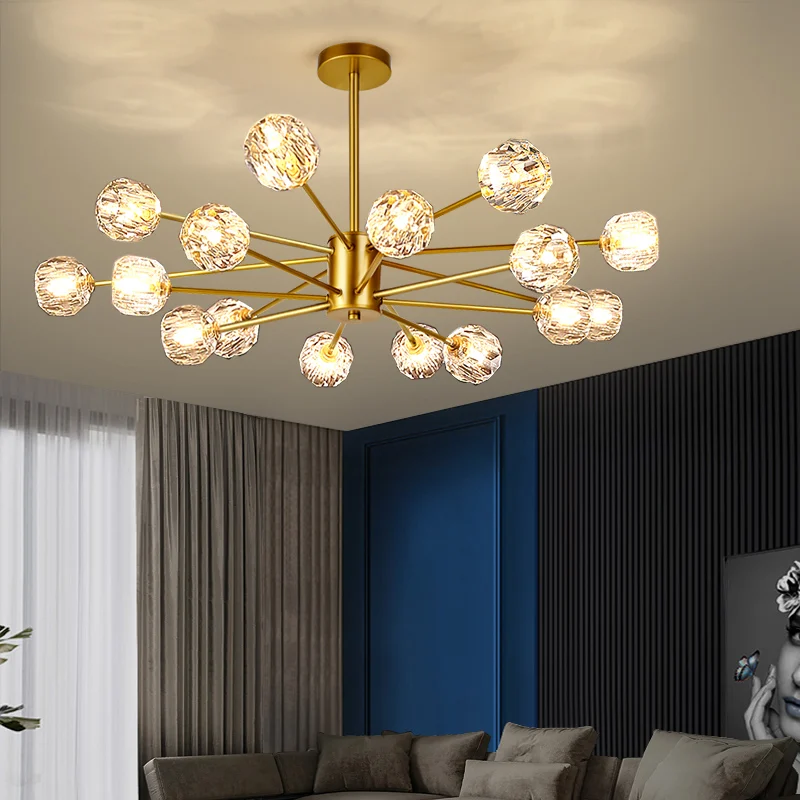 VVS 2021 new style golden iron glass cheap modern ceilings dining room led chandelier