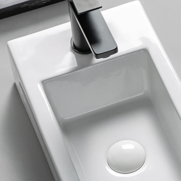 Modern Lavabo 460mm Rectangle Ceramic Bathroom Sink Cheap Price Counter Top Hand Washbasin Sinks