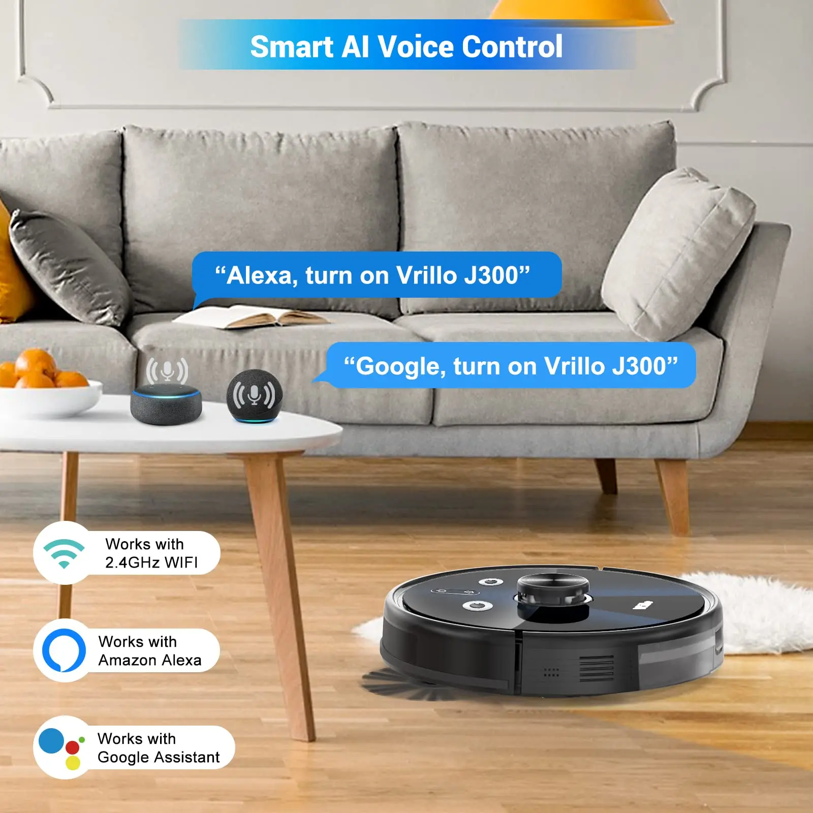 Home Quiet Clean VRillo J300 LDS Navigation Robot Vacuum Cleaner Rechargeable Robot Floor Cleaning Vacuums Cleaner