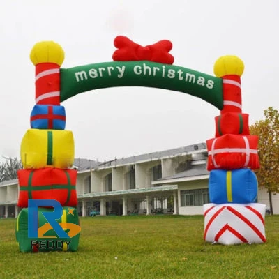 New Design Kids Friendly Inflatable Santa Arch Advertising Gateway with Magical Lights and Playful Design