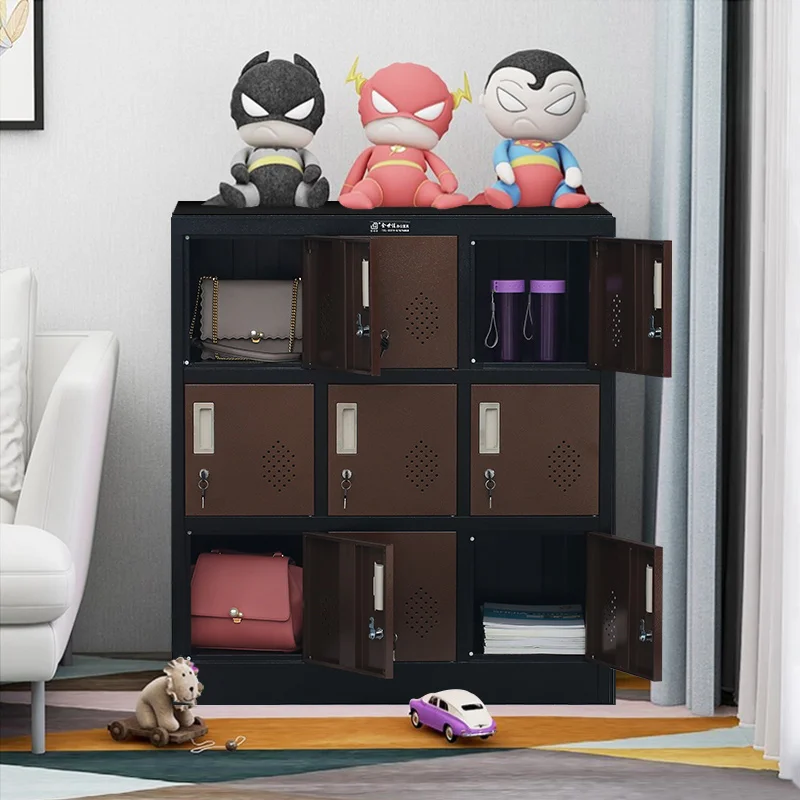 9 door Small Metal Storage Cabinet with Lock storage cabinets metal locker steel tool storage garage furniture mini metal locker