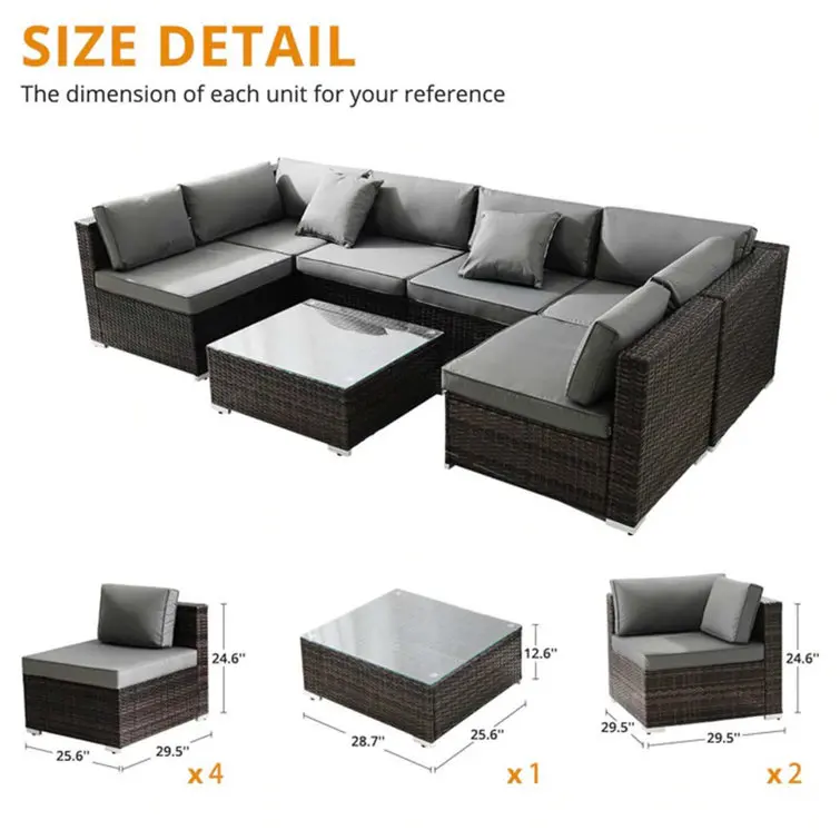 Practical diverse patio rattan sofa set luxury outdoor purple rattan effect furniture factory