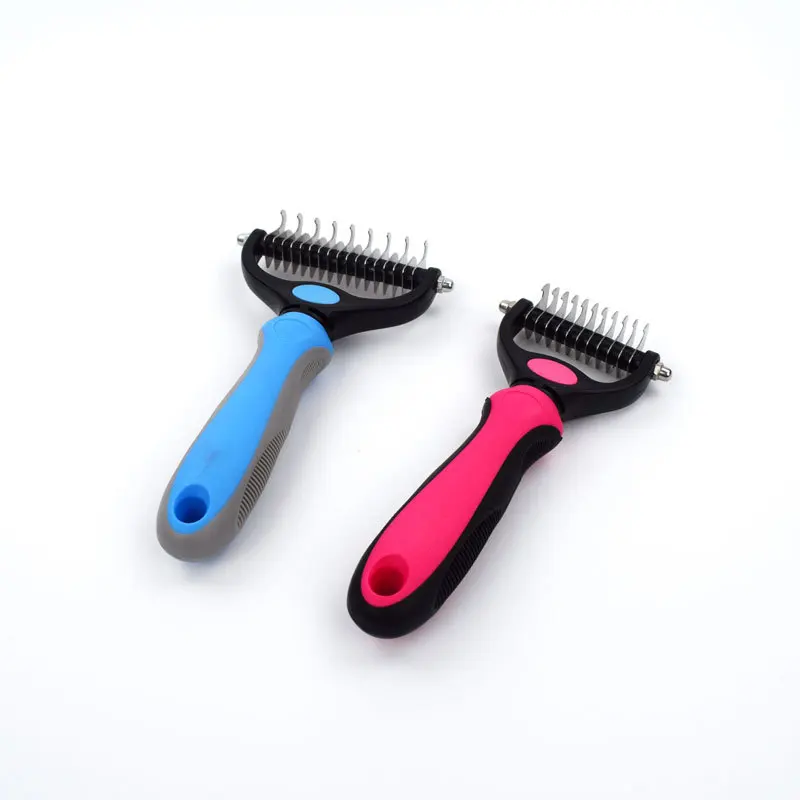 Spot wholesale pet open comb knife rake clean hair removal double-sided open comb dog comb