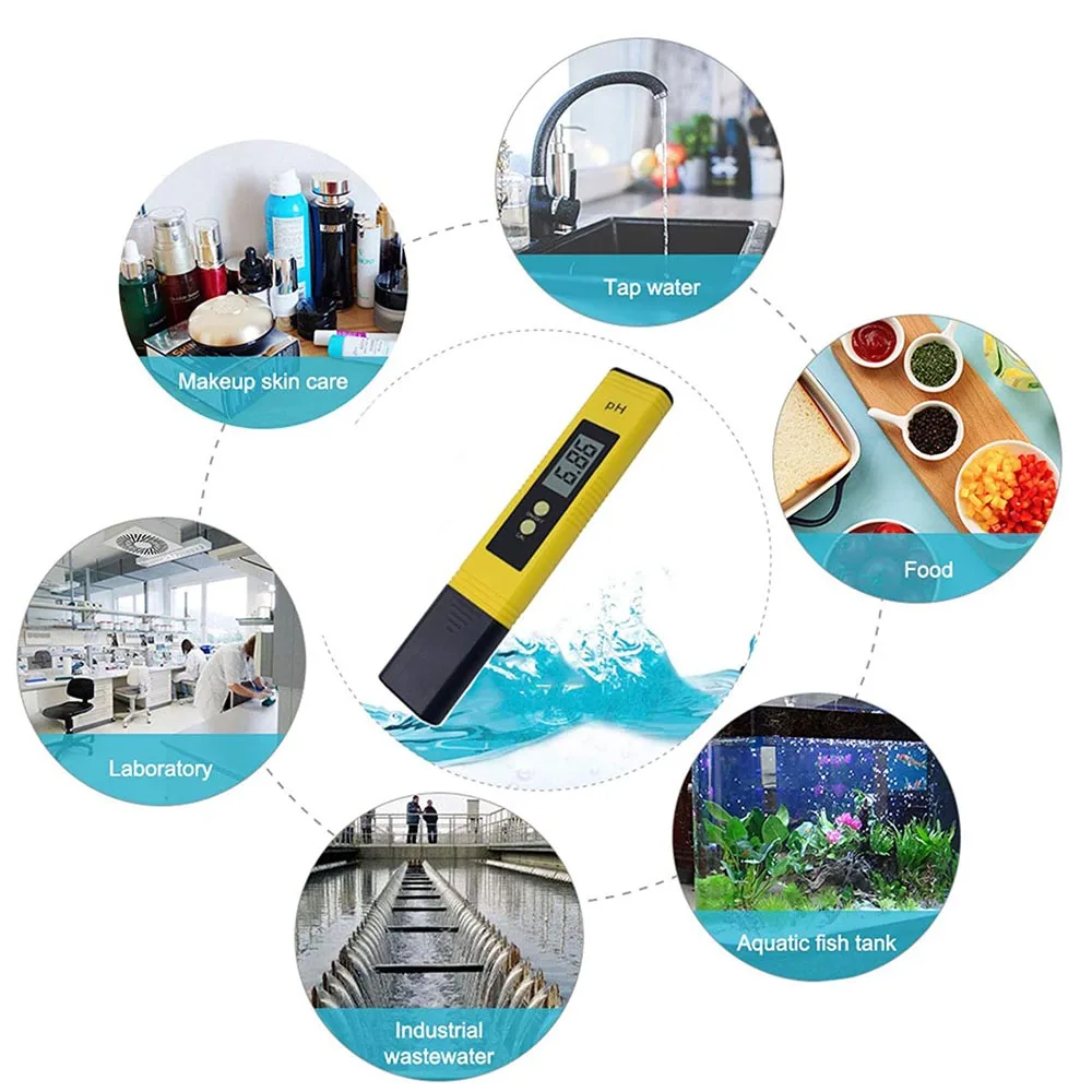 PH Tester Digital PH Meter, Professional PH Pen with 0.01 PH High Accuracy, 0-14 PH Measurement Range, Ideal Water PH10