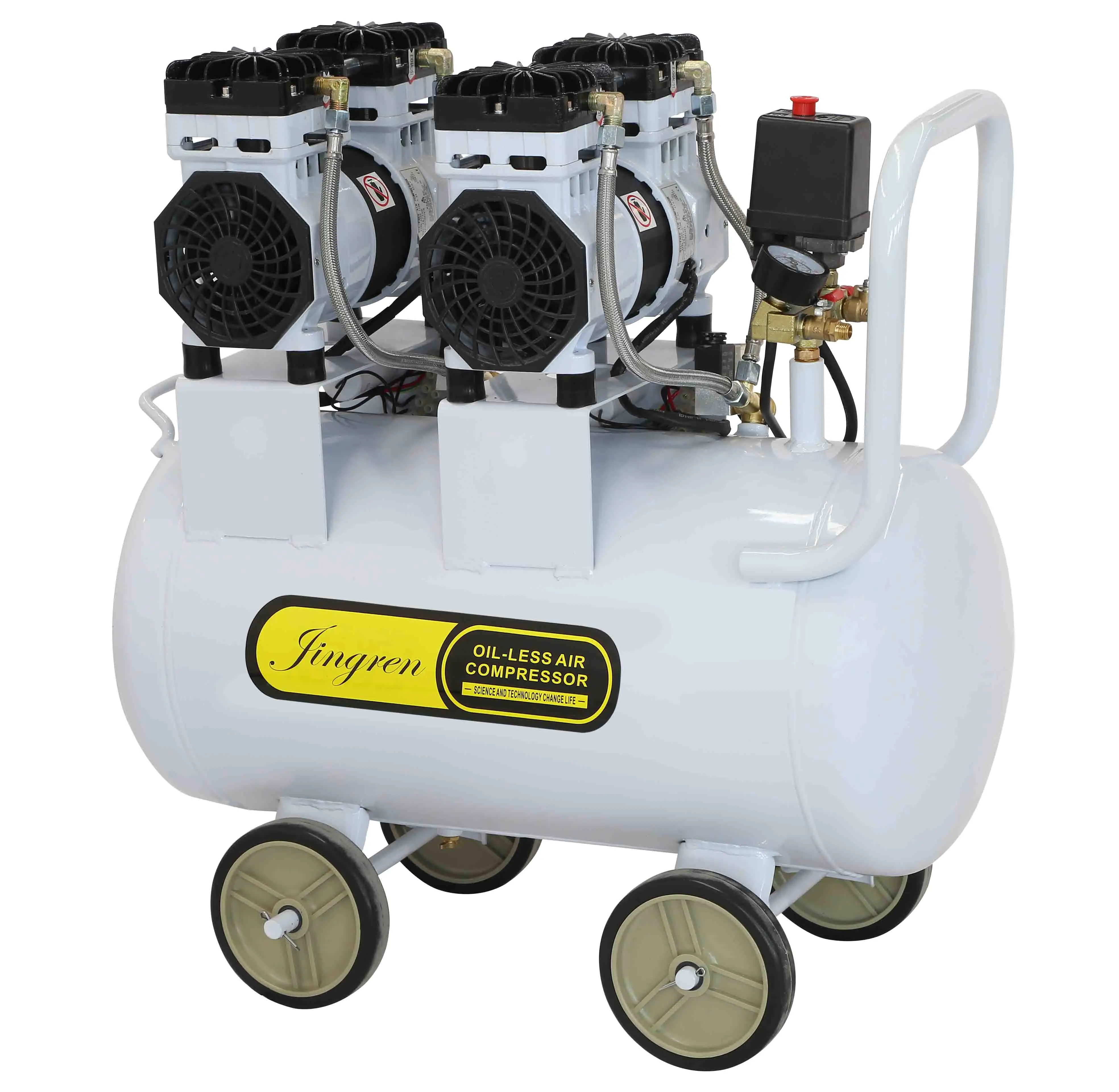 JR752-55L quiet oil free piston industrial 750w*2 tank55L portable compressor