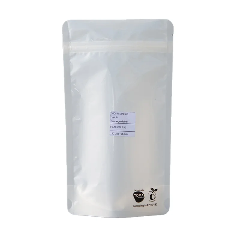Eco-Friendly Pla Cornstarch 100% Compostable Bio degradable Plastic Packaging Pouch Bag