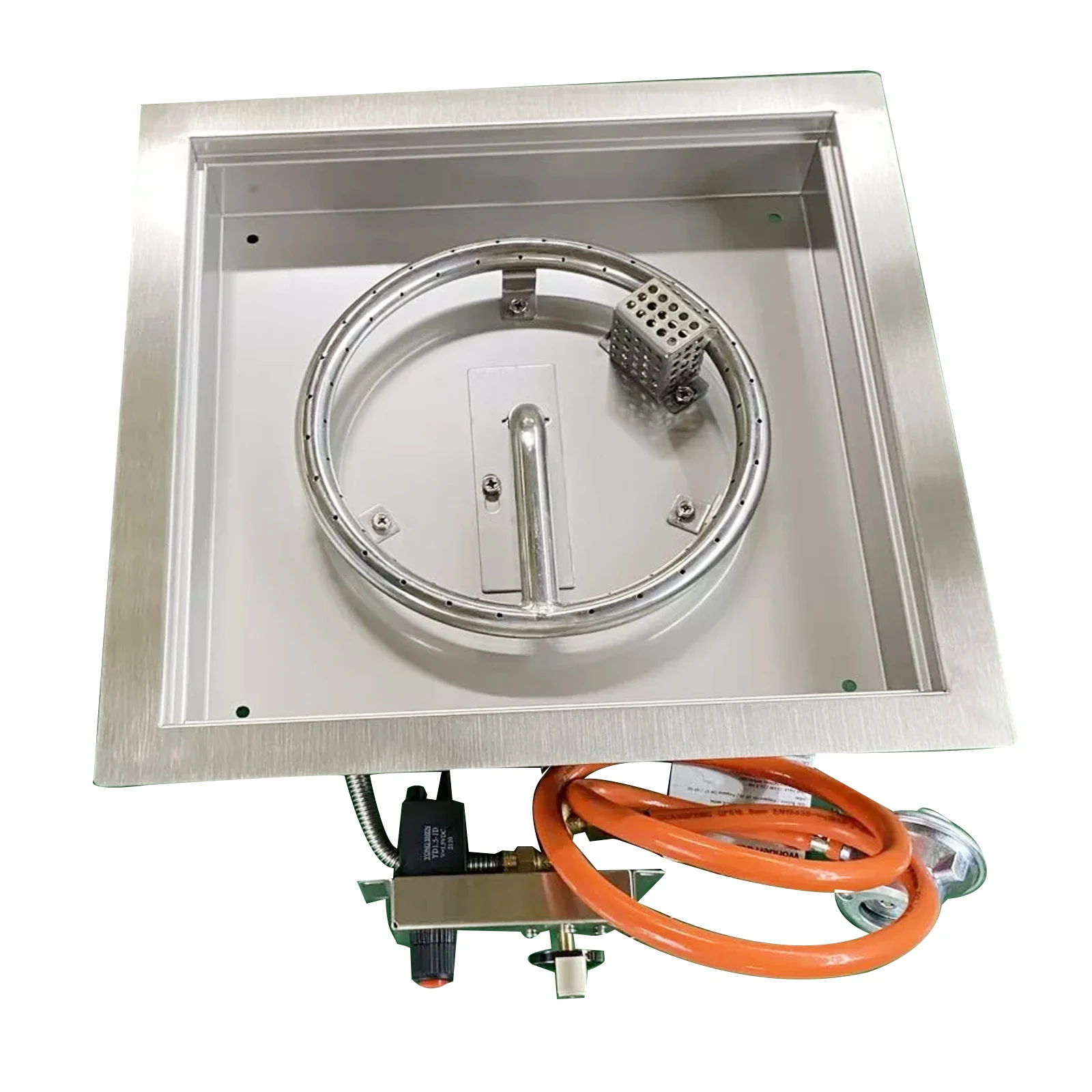 Patio 420X420 MM Square Stainless Steel Drop-in Propane Gas Fire Pit Burner Assembly Kit System