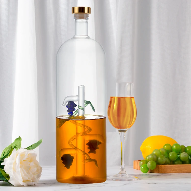 High borosiicate empty glass grape bottles 750 ml glass vodka wine tequila whiskey bottle spirits liquor bottles with grape