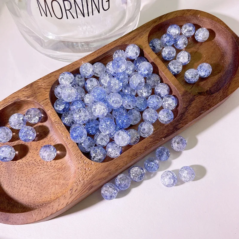 New arrivals premium mix color cracked glass beads crystal crackle lampwork for DIY accessory for jewelry making