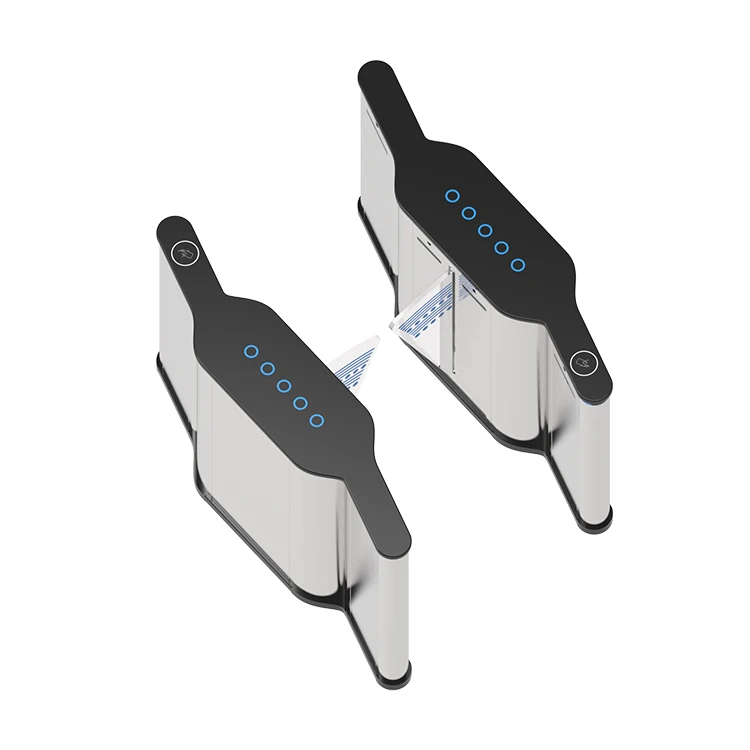 China Manufacturer Low Noise RFID Card Flap Barrier Turnstile For Office Building Entrance