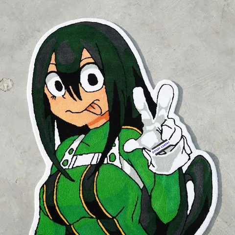 
Green Cartoon carpet Magic Rug custom logo 3D anime cartoon naruto design shape carpet 