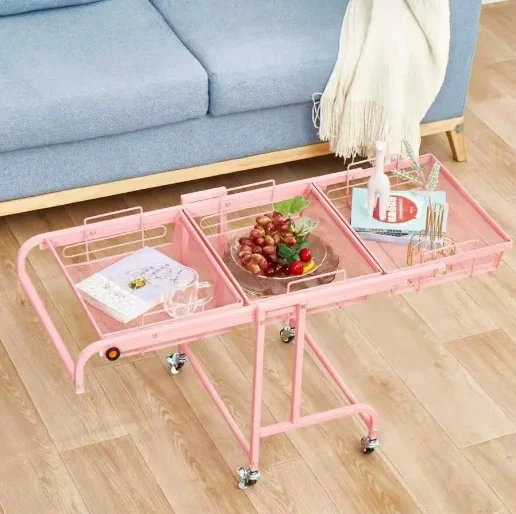 Hot New Product Mobile Shelving Unit Organizer Foldable Rolling Utility Cart with Casters Wheels
