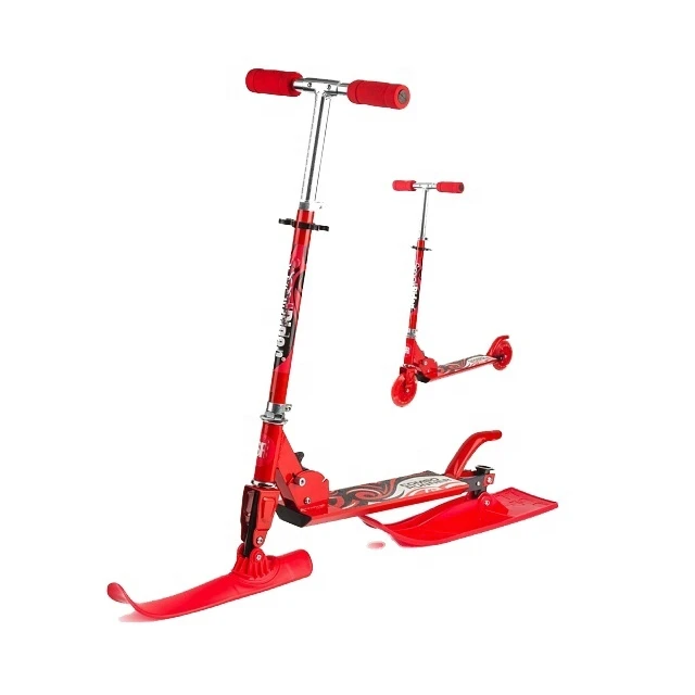 Factory Price Custom 2 in 1 Snow Scooter Summer and Winter Kick Ski for Kids Sale Multiple Colors