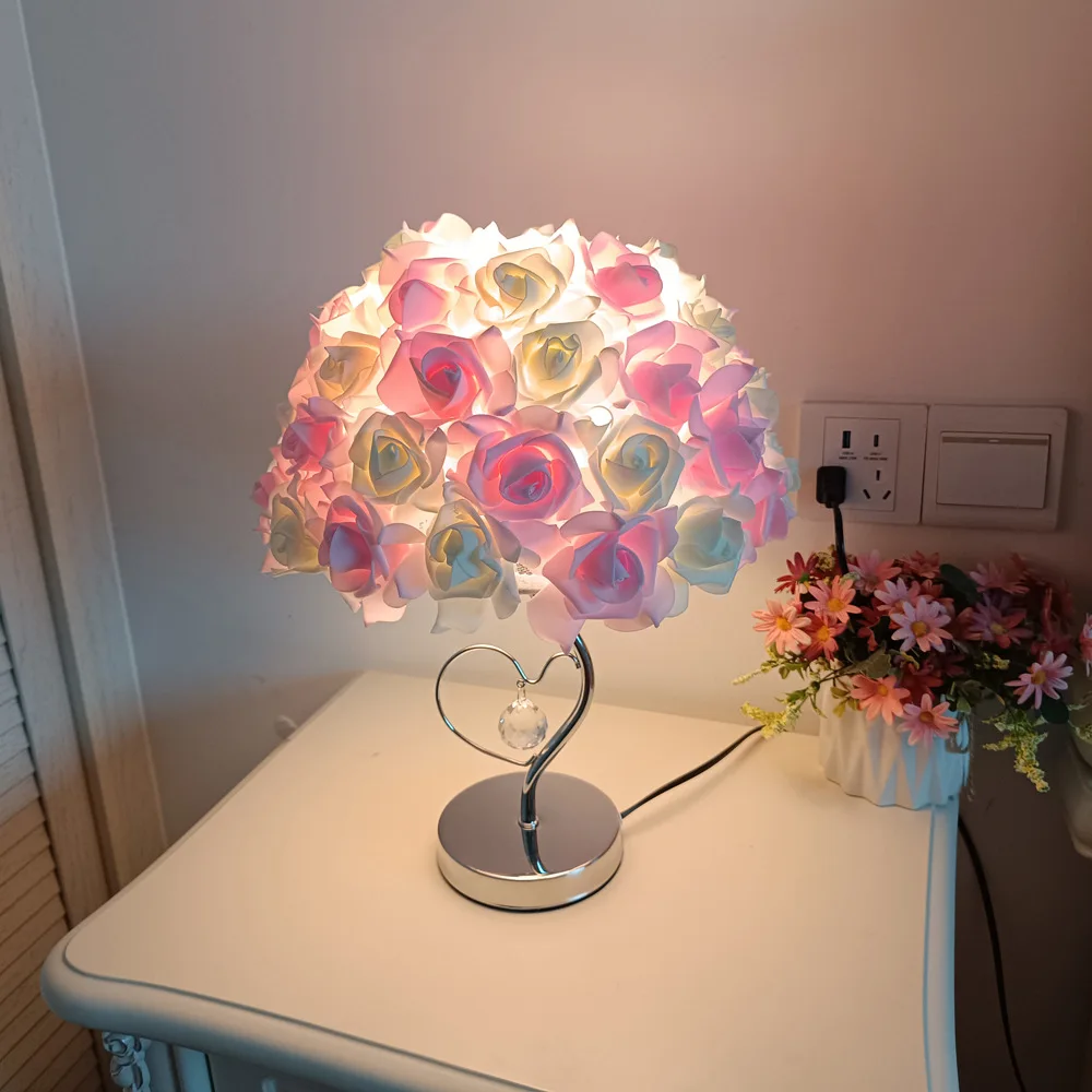 European Hot sales LED Table Lamp Rose Flower Night Light For Home Weeding Party Lamps Decoration Lights Decor Luxury Lighting