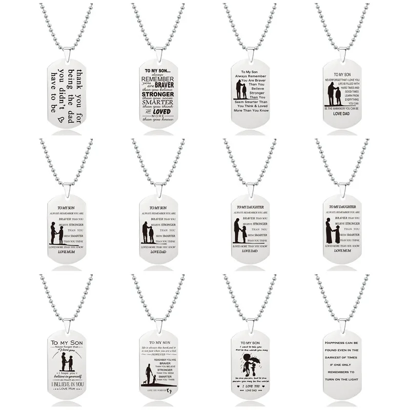 Stainless Steel To Granddaughter Grandson Grandma Grandpa Daughter Son Mom Dad Nephew Niece Best Friend Sister Family Necklaces