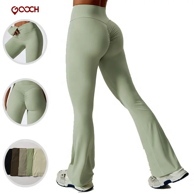 2023 Kids Girl Teen Flare Leggings Daily Bell Bottoms Pants Cute Cross High Waist Yoga Dance Casual Sports Pants Bell Woman 2pcs