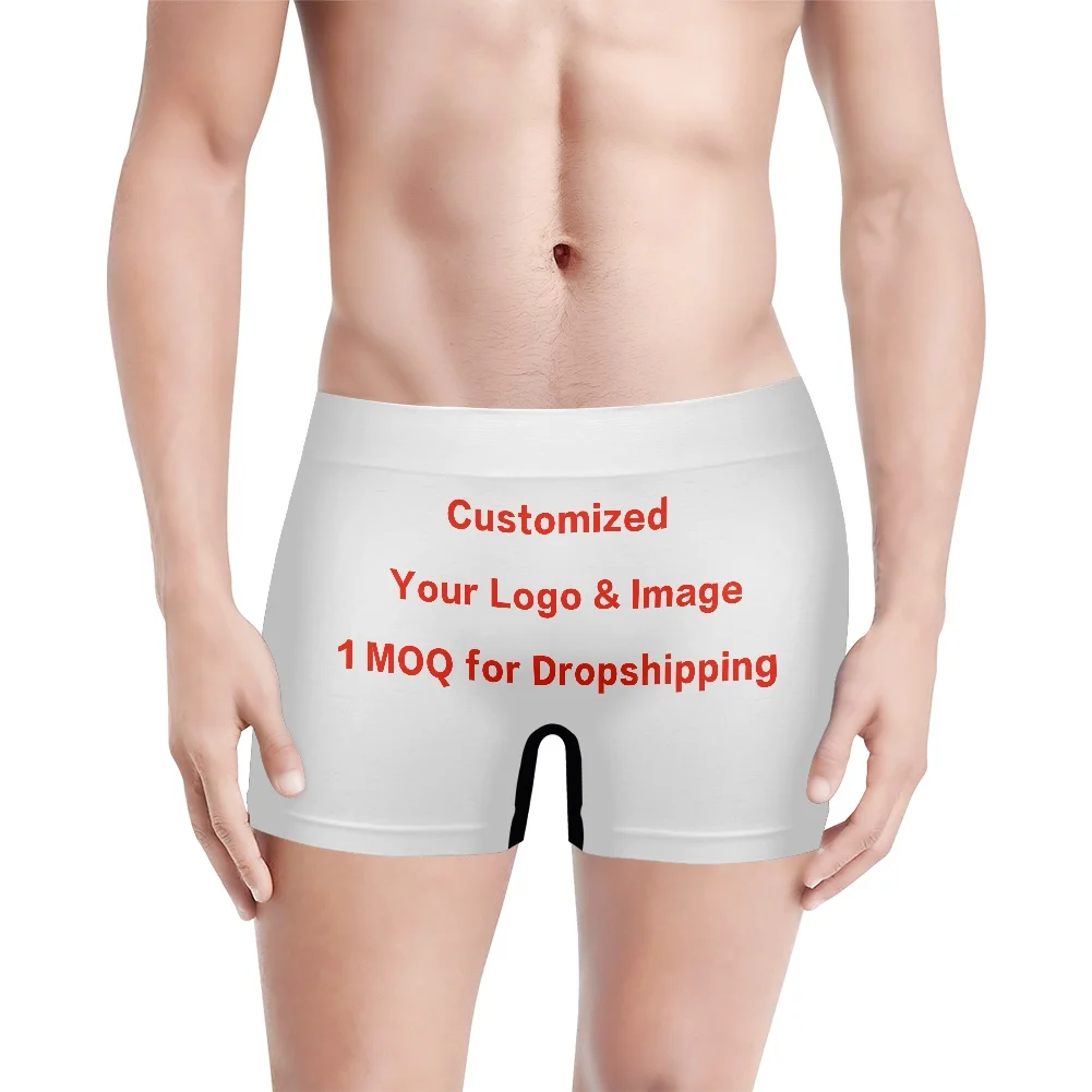 1MOQ Custom High Quality custom brand seamless mens boxer brief men polyester seamless underwear