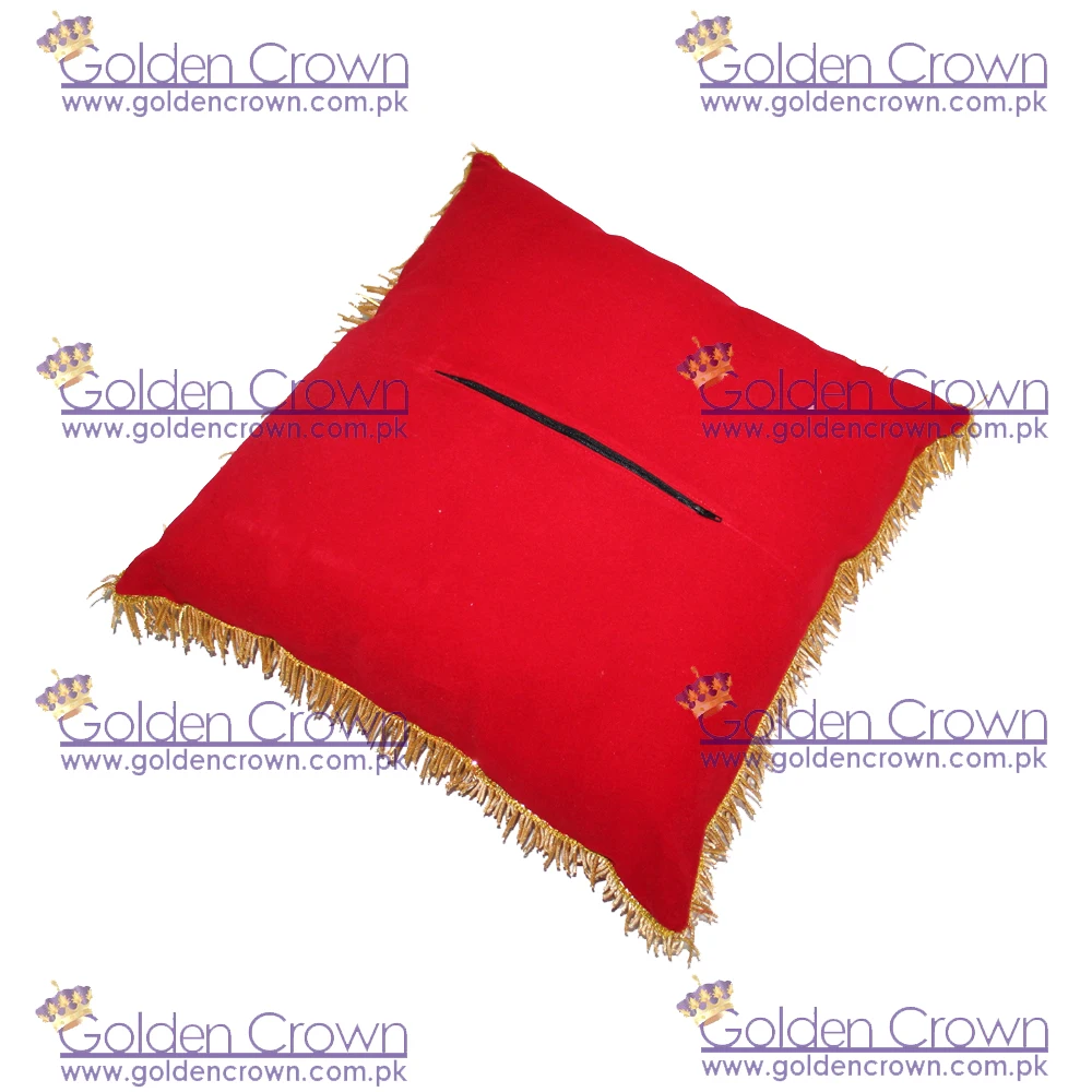 Wholesale Cushions Coussin rouge velours frange | custom made sofa pillow cover / velvet cover