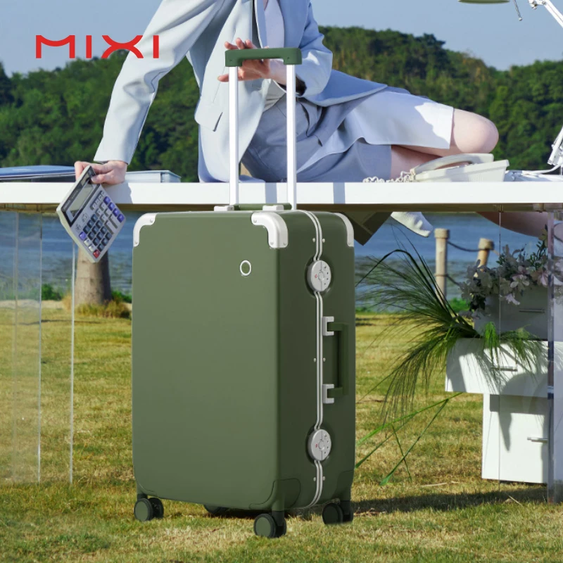 Mixi High Quality PC Material Suitcase Spinner Wheel Business Luggage For Travel Luxury Carry-on Aluminum Trolley Case With Lock