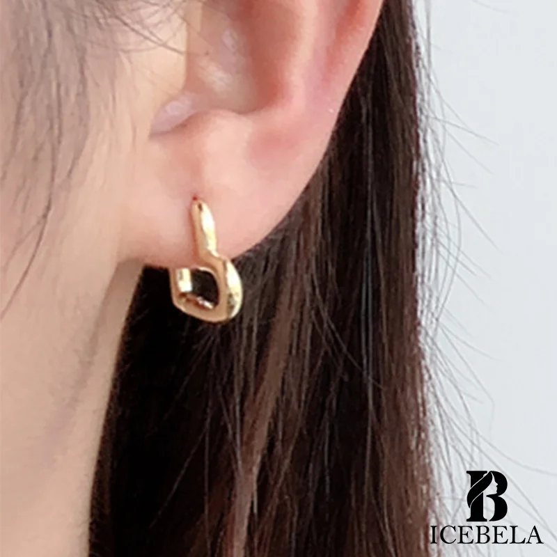 ICEBELA Korean 925 Silver Minimalist Woman Solid Heart Hoop Earrings Girls Silver Fashion Jewelry Heart Earrings For Women