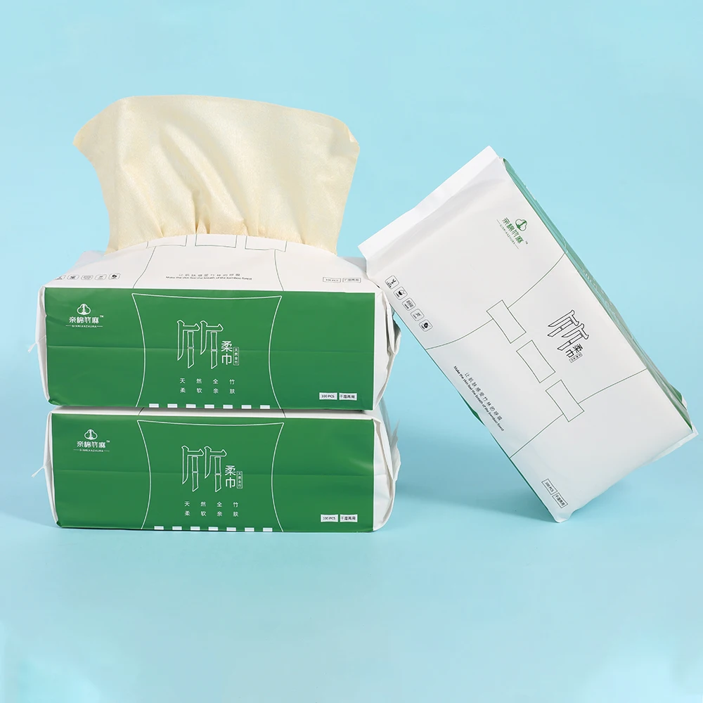 
New Arrvial 2021 Makeup Cleansing Cotton Facial Tissue Baby Soft Dry And Removable Bamboo Fiber Face Disposable Cotton Tissue 