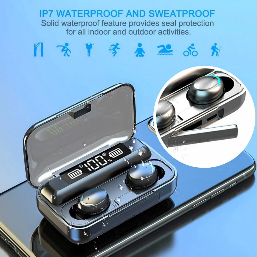 WISTAR Powerbank наушники-вкладыши TWS с Power Bank гарнитура светодиодный дисплей питания беспроводные наушники интеллигентая (ый)