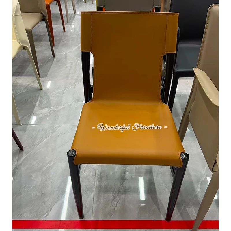 Durable Big Seat Space Dining Chair PU Leather Material Durable Hotel Dining Chairs
