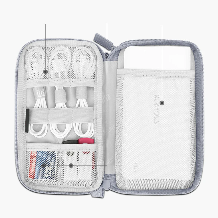 Modern New Flat Multifunctional Data Cable Tech Pouch Organizer Digital Cord Accessory Storage Bag Travel Wardrobe Clothes