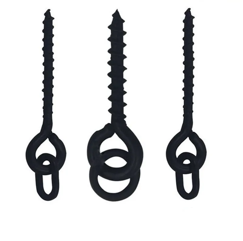 
Fishing Boilie Screw Peg With Ellipse-shape Solid Ring Terminal Tackle Bait Holder Screw Carp Fishing Accessories Matt Black 